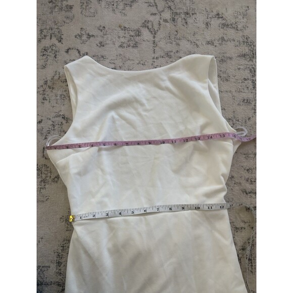 Lulus Exquisite Refinement Ivory Backless Bow Ruffled Maxi Dress Size Medium NWT - Picture 5 of 8